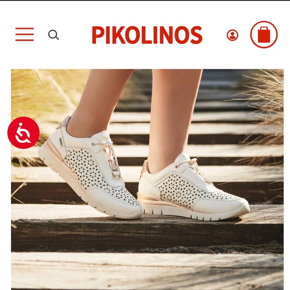 PIKOLINOS Women's Beige Perforated Sneakers